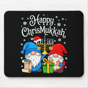 Fröhlicher Christmukkah Chanukka Weihnachten Gnom Mousepad