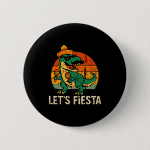 Fröhlicher cinco de mayo Dino T-Rex mexikanischer Button