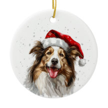Fröhlicher Colley-Hund Weihnachten Personalisiert