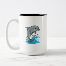Fröhlicher Delfin Spritzt - Tasse