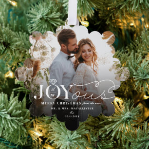 Fröhlicher Diamantring Monogramm Klassische Hochze Ornament Karte