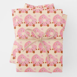 Fröhlicher Donut mit Streuseln Geschenkpapier Set