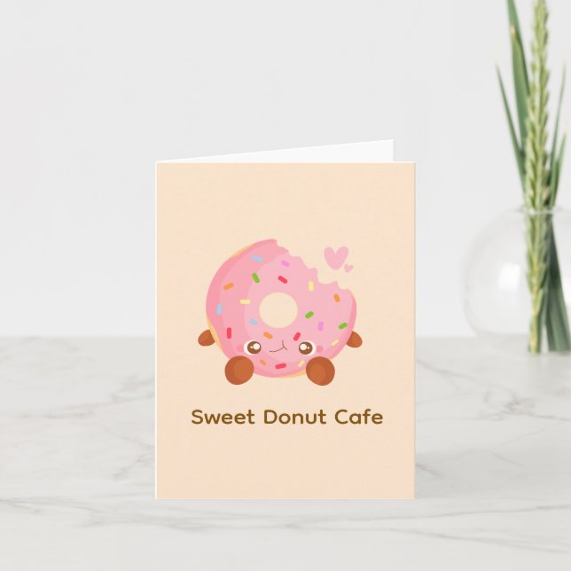 Fröhlicher Donut mit Streuseln Karte (Vorderseite)