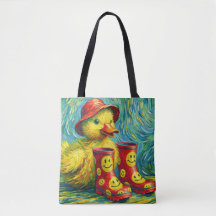 Fröhlicher Ducky in Boots Tote Tasche