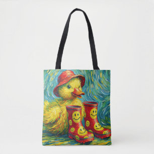 Fröhlicher Ducky in Boots Tote Tasche