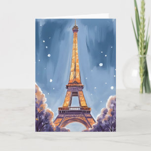 Fröhlicher Eiffelturm Paris Weihnachten Wasserfa