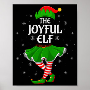 Fröhlicher Elf Weihnachten Familie Mädchen Frauen Poster