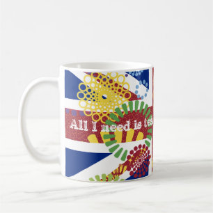 Fröhlicher England Britischer Need Tea Flag Union  Kaffeetasse