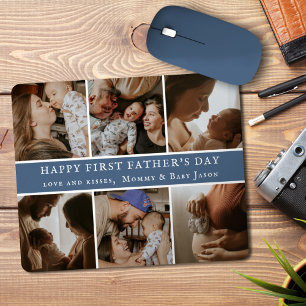 Fröhlicher erster Vatertag Individuelle Fotocollag Mousepad
