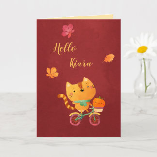 Fröhlicher Fall Halloween Erntedank Bike Katzensch Karte
