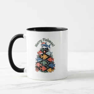 Fröhlicher Fisch-Weihnachten Weihnachtsbaum Fisch Tasse