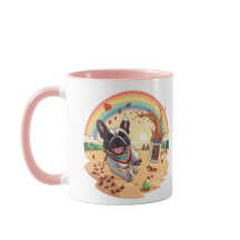 Fröhlicher Französische Bulldogge & Kaffeeklatsch