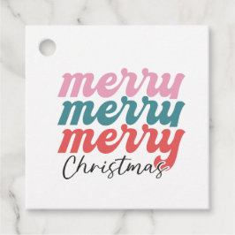 fröhlicher, fröhlicher Weihnachten mehrfarbiger Sc Geschenkanhänger