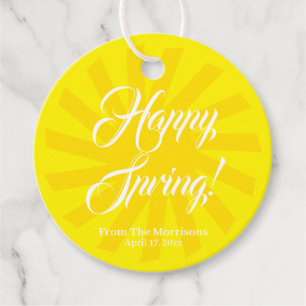 Fröhlicher Frühling gelbe Sonne benutzerdefiniert  Geschenkanhänger