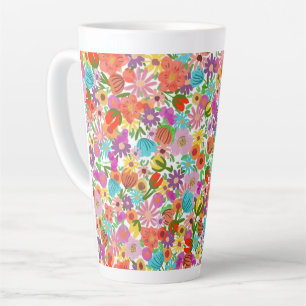 Fröhlicher Gartenblüten Milchtasse