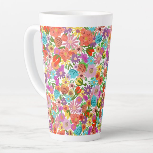 Fröhlicher Gartenblüten Milchtasse (Linke Ecke)