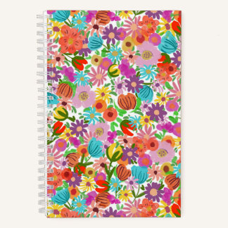 Fröhlicher Gartenblüten Notizbuch