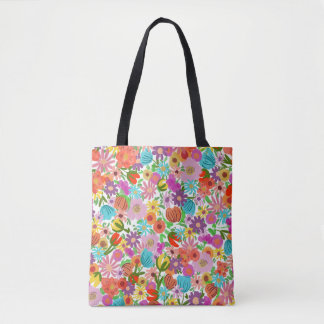Fröhlicher Gartenblüten Tasche