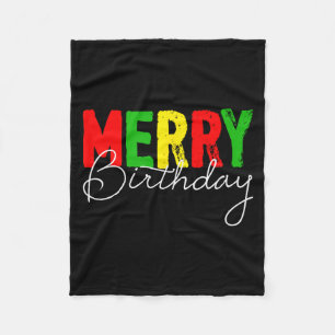 Fröhlicher Geburtstag, geboren an Weihnachten Fleecedecke