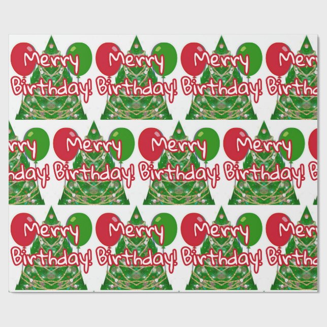 Fröhlicher Geburtstag Geschenkpapier (Flach)