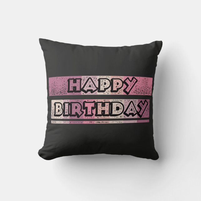 fröhlicher Geburtstag Kissen (Vorderseite)