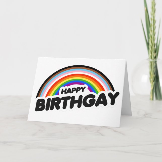 Fröhlicher Geburtstag Progress Pride Karte (Vorderseite)