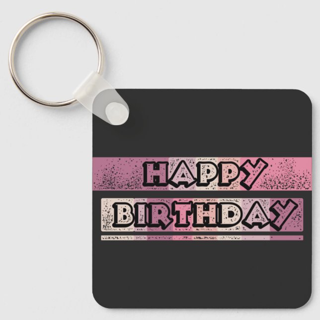 fröhlicher Geburtstag Schlüsselanhänger (Vorderseite)