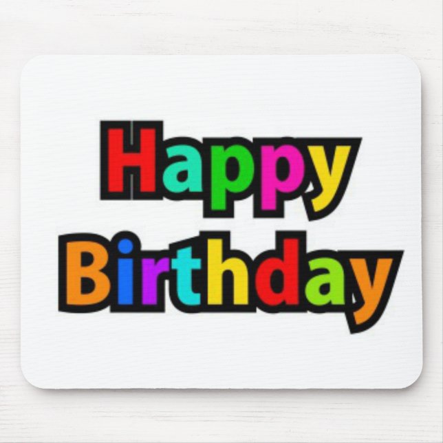 Fröhlicher Geburtstagstext Mousepad (Vorne)