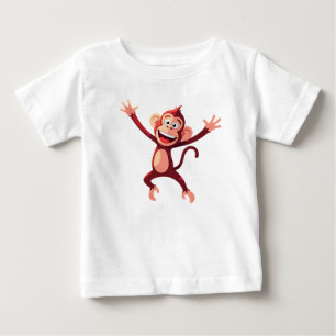Fröhlicher glücklicher springender Cartoon-Affe  Baby T-shirt