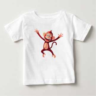Fröhlicher glücklicher springender Cartoon-Affe Baby T-shirt