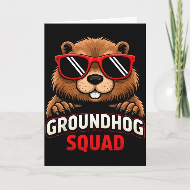 Fröhlicher Groundhog Day 2026 Feier Lustiger Groun Karte (Vorderseite)
