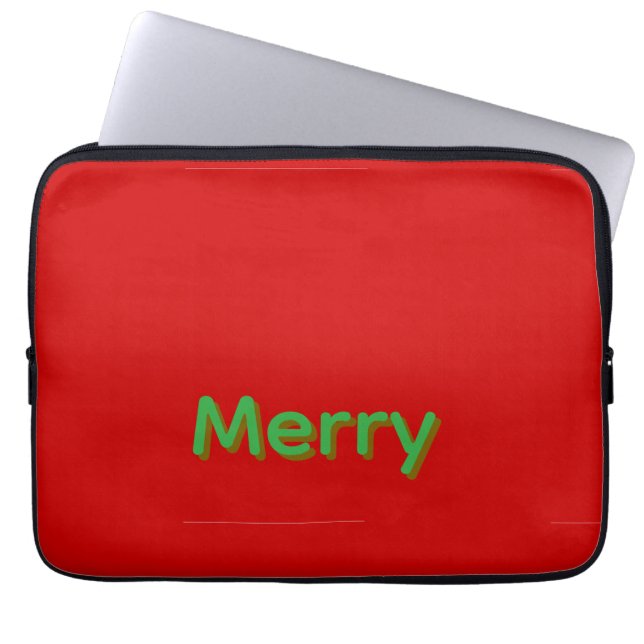 Fröhlicher grüner Name auf Rot Laptopschutzhülle (Vorderseite)