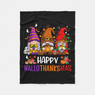 Fröhlicher Hallothanksmas Gnome Liebhaber Hallowee Fleecedecke