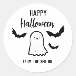 Fröhlicher Halloween freundlicher Geist Runder Aufkleber