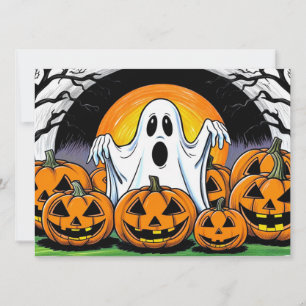 Fröhlicher Halloween-Geist Einladung
