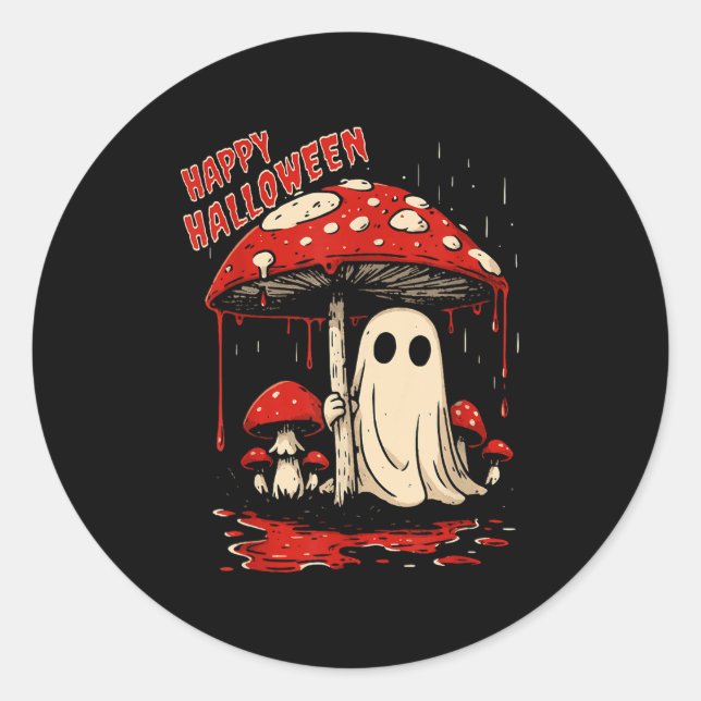 Fröhlicher Halloween-Geist  Runder Aufkleber (Vorderseite)