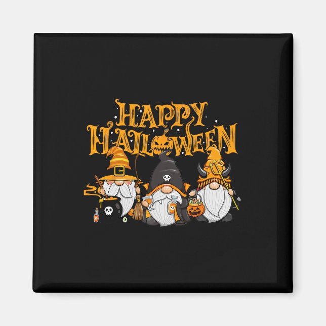 Fröhlicher Halloween Gnomes Herbstpumpenfallen Hol Magnet (Vorne)