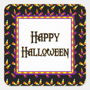 Fröhlicher Halloween-Karottensticker Quadratischer Aufkleber