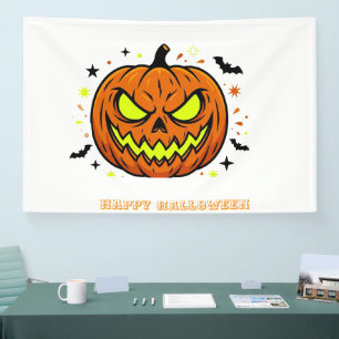 Fröhlicher Halloween-Kürbisgeist  Banner