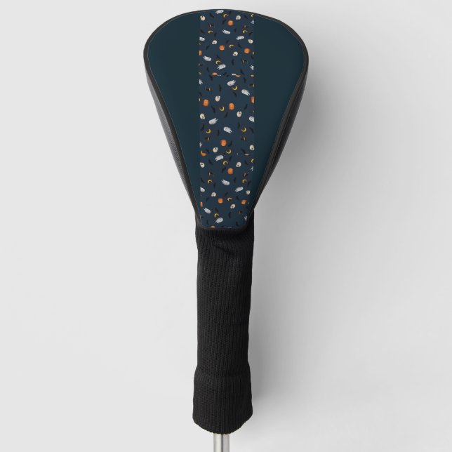 Fröhlicher Halloween-Mond, Fledermäuse und Kürbisg Golf Headcover (Vorderseite)