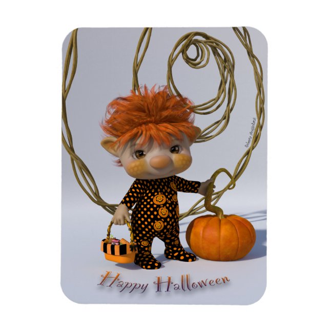 Fröhlicher Halloween-Plakat Magnet (Vertikal)