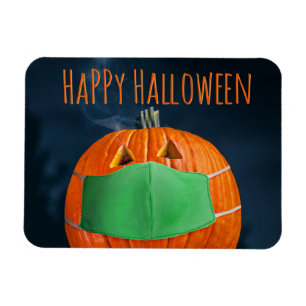 Fröhlicher Halloween Pumpkin in Coronavirus Gesich Magnet