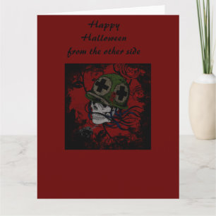 Fröhlicher Halloween-Skelettsoldat  Karte