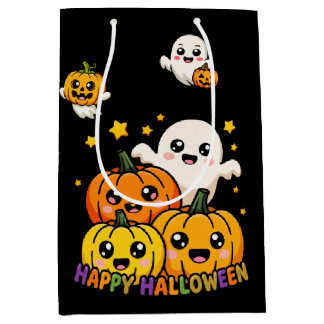 Fröhlicher Halloween-Streich oder Süßigkeiten-Trag Mittlere Geschenktüte