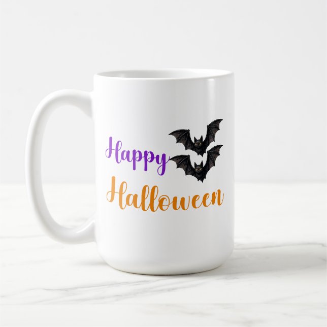 Fröhlicher Halloween-Text Fledermäuse Für Kinder P Kaffeetasse (Links)