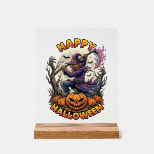 Fröhlicher Halloween-Vogelscheuche-Sensenmann Flam Acrylschild