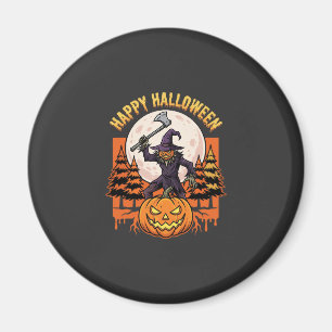 Fröhlicher Halloween-Vogelscheuchen-Kürbis-Vektor Magnet