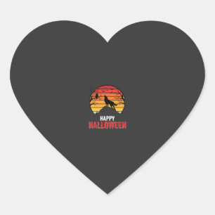 Fröhlicher Halloween-Wolf-Sonnenuntergangs-Vektor Herz-Aufkleber