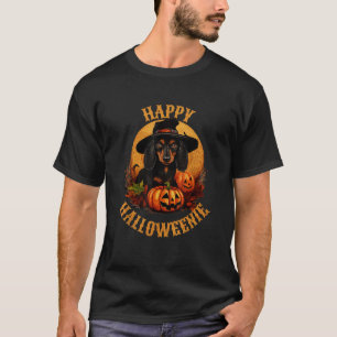 Fröhlicher Halloweenie Dachshund Hexe Hund Hallowe T-Shirt