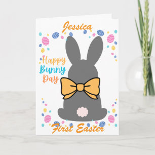 Fröhlicher Hasentag personalisierter erster Ostern Feiertagskarte